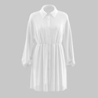ราคา Closet Crush Mini see through shirt dress with button details White Pearl เดรสสั้นแขนยาวมีปกเพิ่มชั้นแบบซีทรู สีขาวไข่มุก (20918001481)