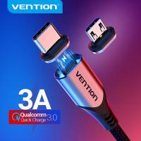 ราคา Vention สายชาร์จแม่เหล็ก USB 5A 3A with Micro USB Type C Plug สายชาร์จเร็วแบบแม่เหล็ก2 In 1พร้อมปลั๊กอินหรือสายไนลอนถักสำหรับโทรศัพท์มือถือ Samsung Huawei Xiaomi USB C Cable สายชาร์จ (7136712499)