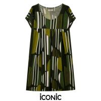 ราคา iCONiC SERQET DRESS 9063 ชุดเดรส พิมพ์ลายวินเทจ สีเขียว ผ้ายืด ทรงหลวม อก36 ยาว30 เดรสแฟชั่น เดรสออกงาน เดรสสั้น เดรสทำงาน เดรสงานแต่ง เดรสไฮโซ (15571352277)