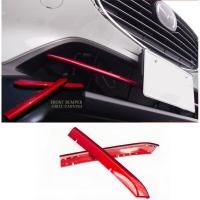 ราคา 2ชิ้นโครเมี่ยม สีแดงรถด้านหน้ากันชนกลางย่างตะแกรงฝาครอบด้านล่างตัดภายนอก ABS สติ๊กเกอร์สำหรับ Mazda CX 3 CX3 2014 2022 (11766554157)