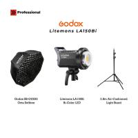 ราคา Godox Litemons LA150Bi Bi Color Professional Light Set ประกอบด้วย LA150Bi LED Softbox Stand สำหรับสตูดิโอ ประกันศูนย์ไทย 3 ปี (15066812661)