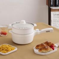 ราคา กระทะไฟฟ้าอเนกประสงค์2ชั้น ปลั๊กจีน ปรับได้3ระดับ หม้อไฟฟ้า อุ่น นึ่ง ต้ม กระทะไฟฟ้า หม้อไฟฟ้า เคลือบเซรามิกไม่ติดกระทะ (16247219053)