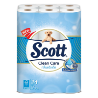 ราคา สก๊อตต์ กระดาษชำระคลีนแคร์กลิ่นแป้งเด็ก 24ม้วน (20566733159)