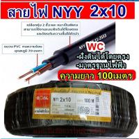ราคา GOAL สายไฟฝั่งดิน ฝังดินโดยตรง NYY 2 10 ความยาว 100 เมตร เบอร์10 มาตรฐานการไฟฟ้า ป้องกันความชี่น สายไฟกันน้ำ (20560065915)