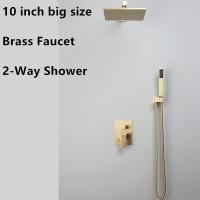 ราคา Biggers วัสดุทองเหลืองชุดฝักบัวอาบน้ำติดผนัง2ทางก๊อกน้ำฝักบัวอาบน้ำ10นิ้วขนาดใหญ่ (19267024570)
