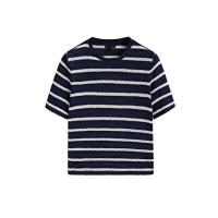 ราคา MASSIMO DUTTI เสื้อยืดผ้าฝ้ายลายทางเสื้อยืดแขนสั้น6809796สวมใส่สบายเนื้อผ้าหลวมฤดูร้อน (20288113450)