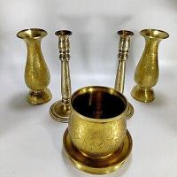 ราคา ชุดsetกระถางธูปบัว 5 5 นิ้ว ตอกลาย เชิงเทียนตอกลาย สูง 8 5 นิว แจกันทรงอ้วน สูง 8 นิ้วตอกลาย (8798905742)