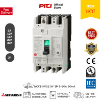 ราคา MITSUBISHI NV32 SV 3P 30mA 10kA เซอร์กิตเบรคเกอร์กันดูด ป้องกันไฟรั่ว ELCB 100 240V (19182505017)