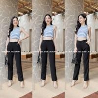 ราคา M3 กางเกงผ้าฮานาโกะ ขากระบอกเล็ก ซิปข้าง สินค้างานป้าย ไซส์S 3XL (20569445477)