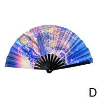 ราคา 33Cm Large Folding Hand Rave Fan Chinease Japanese Gradient Colorful Reflective Foldable Fan Music Festival Fan Dance Fan Gifts (20050843391)