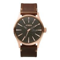 ราคา Nixon Sentry NXA1052001 00 นาฬิกาผู้ชาย สายหนัง Rose Gold Brown (18219256972)