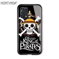 ราคา Hontinga เคสโทรศัพท์ OPPO A95 4G สำหรับชายหญิงเคสฝาหลังกระจกนิรภัยเทมเปอร์มันวาวลายตัวการ์ตูนลูฟี่ขอบนุ่มหรูหรา (11129832085)