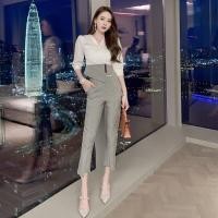 ราคา ชุดเซ็ท ชิ้น ผญ ชุดเอี้ยมหญิง ชุดจั๊มสูทหญิง ชุดออกงาน เสื้อแขนยาวคอวี กางเกงขายาวเอวสูง สไตล์เกาหลี แฟชั่น ทำงาน งานสวย ผ้ามีน้ำหนัก ดูแพง สวมใส่สบาย (16542035946)