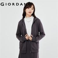 ราคา GIORDANO Women Jackets Zip Front Athleisure Hooded Sweat Jackets Solid Color Simple Basic Fashion Casual Jackets 05373861 (20352444420)