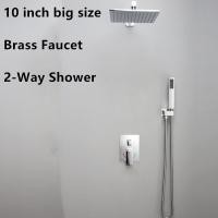 ราคา Biggers วัสดุทองเหลืองชุดฝักบัวอาบน้ำติดผนัง2ทางก๊อกน้ำฝักบัวอาบน้ำ10นิ้วขนาดใหญ่ (19267024568)