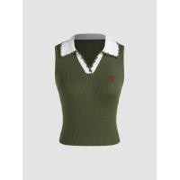 ราคา Cider Polo Bear Embroidery Knitted Crop Top (20048588819)