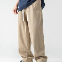 ราคา Suikone กางเกงลำลองแฟชั่นของผู้ชายกางเกงขาตรงทรงหลวมกางเกงขาม้ากางเกงชิโน (21243341292)