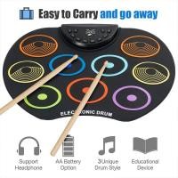 ราคา Color hand roll drum Roll Up Drum for beginners Percussion instrument USB hand roll Electronic drum (20016204156)