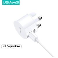 ราคา USAMS Dual USB Charger Traval ปลั๊กชาร์จสำหรับ iPhone Samsung 2 1A 2พอร์ต EU UK US ปลั๊กชาร์จไฟสำหรับ IOS Android โทรศัพท์มือถือเครื่องชาร์จ (4292676469)