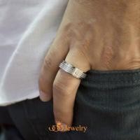 ราคา 555jewelry แหวนแฟชั่น สแตนเลสสตีลผู้ชาย แหวนเรียบ กัดลาย รุ่น MNR 339T R97 (6348814586)