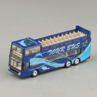 ราคา 1 87มินิรถบัสสองชั้นชมวิวเปิดประทุนรถบัสดึงกลับโลหะผสมโมเดลรถของเล่นเด็กผู้ชาย (17725406688)