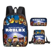 ราคา Roblox peripheral cartoon printed backpack shoulder bag pencil case three piece set can be customized (20585414614)
