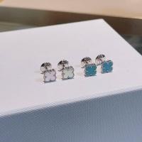 ราคา White Mother Of Pearl Turquoise Mini Four Leaf Clover Sweet Stud Earstuds 18K White Gold Plated On 925 Silver Not Fade Not Rust ต่างหูสีขาว (16239356429)