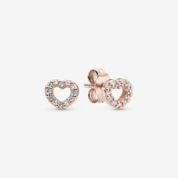 ราคา Pandora 925 ต่างหู ตุ้มหู ต่างหูหนีบ Hollow heart shaped stud earrings เครื่องประดับแฟชั่น ของแท้ 100 (21308329359)