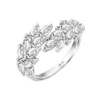 ราคา Merii แหวนเงินแท้ 925 ชุบโรเดียม ประดับเพชร CZ ทรงมาคีส์ ดีไซน์ใบมะกอก แหวนช่อใบไม้ แหวนเพชรCZ Laureate 221R0422 01 (7556301018)
