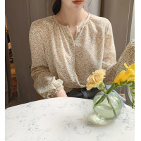 ราคา เสื้อชีฟองแขนยาวลายดอกไม้เล็กๆ สไตล์เกาหลี AA18 (14976504621)