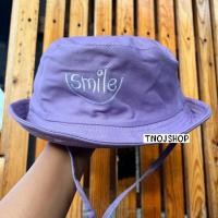 ราคา หมวกบักเก็ต หมวกเดินป่า หมวกกันแดด หมวกบักเก็คมีสายคาดคางงานปักSmile สินค้าส่งจากไทย (14712018865)