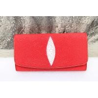 ราคา กระเป๋าสตางค์หนังปลากระเบนแท้ 100 ใบยาว (1465260751)