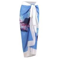 ราคา Vintage Women Swimwear Swimsuit Cover Up Sheer Skirt Print Beach Wrap Bikini For Swimwear Mesh Drawstring Cover up Skirt Womens Butterfly French Retro Covering Belly Slim Swimwear (19421264464)