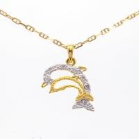ราคา Happy Jewelry จี้โลมา ทองแท้ 9k 37 5 เพชรเกสร PD123 (19951302564)