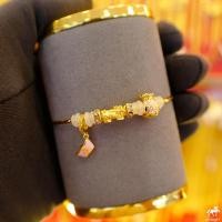 ราคา ข้อมือปี่เซียะแพนโดร่า เกลียวทองเหลือง น้ำหนักทอง 0 1 0 15 กรัม ทองคำแท้ 99 99 24K ยาว 15 18 cm ปรับได้ (7527178785)