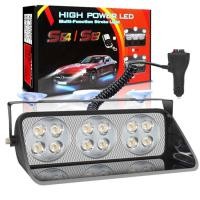 ราคา 16LED หลอดไฟแฟลชไฟเตือนติดรถฉุกเฉินสีแดง น้ำเงินไฟตำรวจแผงหน้าปัดโคมไฟกระพริบกระจก12V (21120338816)