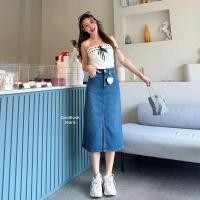 ราคา ɢᴏᴏᴅ ɢɪʀʟ กระโปรงยีนส์ยาว ผ่าหน้า ผ่าหลัง ผ่าข้าง ผ้าไม่ยืด เก็บทรง งานป้ายเกาหลี (20724770523)