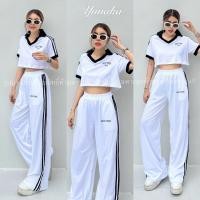 ราคา เซทเสื้อครอปคอปกแขนสั้นกุ้นปลายแขน เข้าเซทมากับกางเกงขายาวทรงกระบอกใหญ่ ชุดเซ็ท ชุดเซต Yunaka (20217575009)