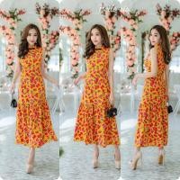 ราคา Maxi Dress แม็กซี่เดรสแขนกุด คอจีนสไตล์กี่เพ้า พิมพ์ลายดอก ชายเดรสแต่งระบายให้ชุดดูพริ้วสวย งานไหมอิตาลี มีซิปหลัง (19726277326)
