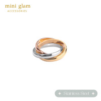 ราคา Miniglam Trinity Metallic Rings เซ็ตแหวนทรีนีตี้เมทัลลิค 3 โทนสี สเตนเลสสตีล (1359798967)