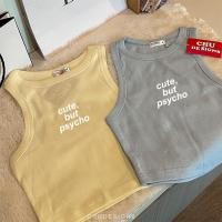 ราคา chudesign8 TSHIRT เสื้อยืด TANK TOP เสื้อกล้าม CUTE BUT PSYCHO สกรีนกำมะหยี่ (20909559072)