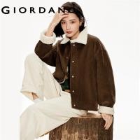 ราคา GIORDANO Women Jackets Corduroy Teddy Fleece Lined Chunky Warm Jackets Button Closure Fashion Casual Loose Jackets 18373215 (20925757301)
