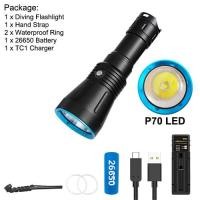 ราคา Asafee DA16S Diving Flashlight XHP70 LED High Power Led Flashlights 3600lm Underwater Torch Dive Light Outdoor Lighting Lanterns (8591631409)