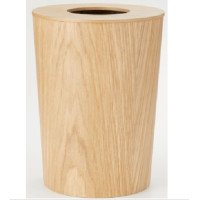 ราคา MUJI ถังขยะ มูจิ ทำจากวีเนียร์ไม้โอ๊ค พร้อมฝาปิดและที่แขวนถุงขยะ ทรงกลม เส้นผ่านศูนย์กลาง 23 5 x สูง 30 0 เซนติเมตร MUJI Wooden Trash Can Oak Veneer Dust Bin with Lid and Bag Hanger Wire Round Shape D