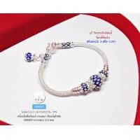 ราคา สร้อยข้อมือเงินแท้สุโขทัย งานสุโขทัย ลาย 3 เสาลงยา พร้อมตุ้งติ้งถุงเงิน เล่นลายดอกพิกุล ยาว 5 5 7 นิ้ว งานช่างทองสุโขทัย (9387483667)