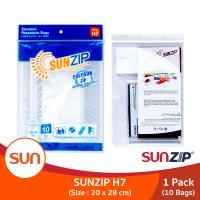 ราคา SUNZIP ซันซิป ถุงซิปอเนกประสงค์ รุ่น H7 ขนาด 20 X 28 ซม จำนวน 10 ใบ 1 แพ็ค (16129492205)