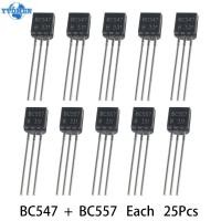 ราคา 50PCS Transistors BC547 BC557 Each 25pcs Transistor Kit Bc557 Bc547 Transistor NPN PNP DIY Electronic Kit (20959417248)