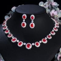 ราคา Sepj เครื่องประดับเจ้าสาวหรูหราชุดหมั้นชุดเครื่องประดับปูทับทิมสีแดง AAA CZ ดอกไม้ Choker สร้อยคอต่างหูสำหรับเจ้าสาว SJ216 (19507291557)