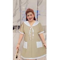 ราคา ส่งไว ชุดเดรส เดรส คอปกขาว ทหารเรือ แขนสั้น กระเป๋า2ข้าง น่ารักมาก มี6สี KDD16 (16879925133)