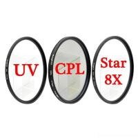 ราคา KnightX UV CPL STAR 8X Polarizer Camera Lens Filter 49mm 52mm for Photography Set (17668292666)
